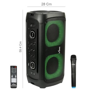 اسپیکر چمدانی بلوتوثی رم و فلش خور Vanmaax MAX-550 + میکروفون و ریموت کنترل