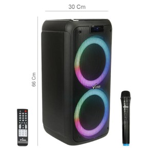 اسپیکر چمدانی بلوتوثی رم و فلش خور Vanmaax MAX-750 + میکروفون و ریموت کنترل