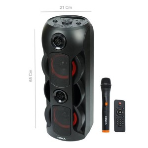 اسپیکر چمدانی بلوتوثی رم و فلش خور Hiska Party Box 1001 + میکروفون و ریموت کنترل