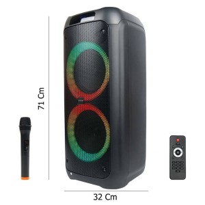 اسپیکر چمدانی بلوتوثی رم و فلش خور KingStar KBS549 + میکروفون و ریموت کنترل