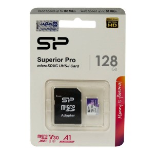 رم میکرو ۱۲۸ گیگ سیلیکون پاور Silicon Power Superior Pro A1 V30 U3 100MB/s + خشاب