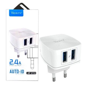شارژر دیواری Verity AP 2112 + کابل میکرو یو اس بی