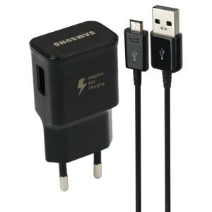 شارژر دیواری فست شارژ اورجینال Samsung EP-TA20EBE 2A + کابل میکرو یو اس بی