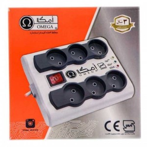 محافظ برق صوتی و تصویری ۶ خانه Omega P6000 3m