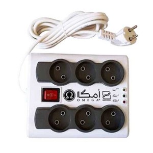 محافظ برق صوتی تصویری 6 خانه امگا P6000 با کابل 5 متری