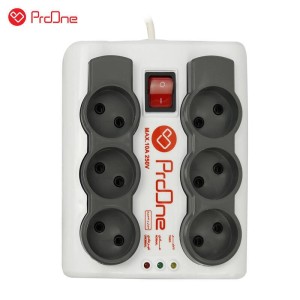 محافظ برق صوتی تصویری ۶ خانه پرووان با کابل ۳ متری ProOne PPS610