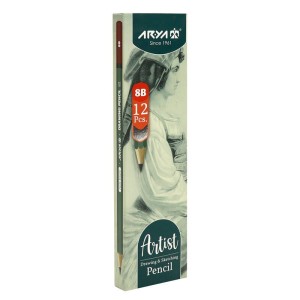 مداد طراحی آریا Arya Artist 3507 8B بسته ۱۲ عددی