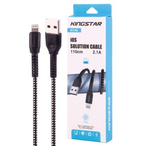 کابل آیفونی فست شارژ KingStar K119i 2.1A 1.1m