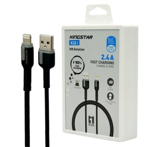 کابل آیفونی فست شارژ KingStar K32i 2.4A 1m