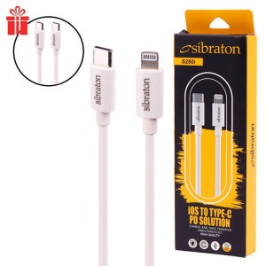 کابل تبدیل Sibraton S280i Type-C to Lightning 3A 1.1m + کابل هدیه