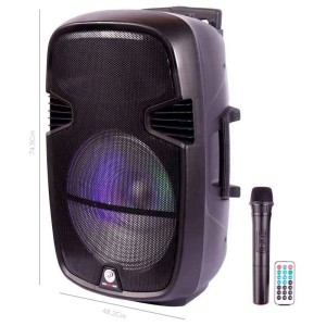 اسپیکر چمدانی بلوتوثی رم و فلش خور XP-Product XP-ME1115C + میکروفون و ریموت کنترل