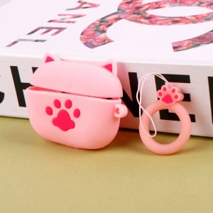 محافظ AirPods 3 سیلیکونی عروسکی پنجه صورتی