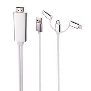 کابل تبدیل MiraScreen LD6M-3M Lightning/Micro USB/Type-C to HDMI 3m