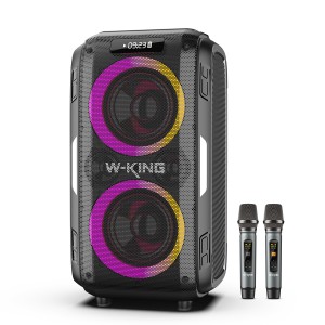 اسپیکر بلوتوث دبلیو کینگ W-King T9 Wireless Speaker توان 80 وات رم و فلش خور با یک عدد میکروفون