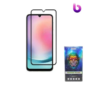 گلس تمام صفحه تمام چسب مانکی Samsung A24 4G Monkey Anti Static Glass