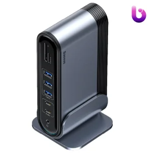 هاب 16 پورت بیسوس Baseus Working Station Multifunctional Type-C CAHUB-BG0G همراه با تبدیل