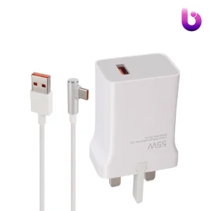 شارژر دیواری فست شارژ Xiaomi Redmi Note 12 Pro 5A PD 55W سرجعبه + کابل تایپ سی و جعبه گوشی