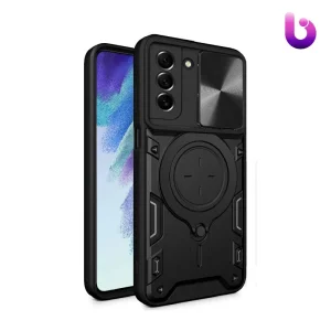 قاب ضد ضربه مگنتی Samsung Galaxy S21 FE Magnetic Support Case دارای محافظ دوربین