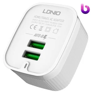 شارژر دیواری فست شارژ LDNIO A201 2.4A 12W + کابل میکرو یو اس بی و تبدیل EU