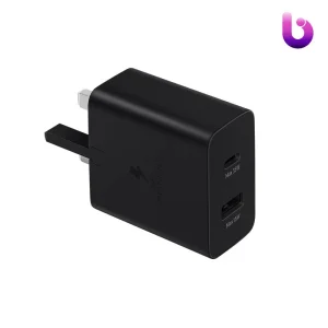 شارژر اصلی سوپر فست شارژ سامسونگ Samsung EP-TA220 Duo توان 35 وات دو شاخه UK