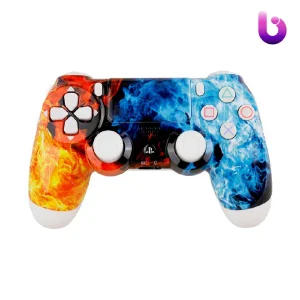 دسته بی سیم SONY PlayStation 4 DualShock 4 High Copy طرح فانتزی آبی نارنجی
