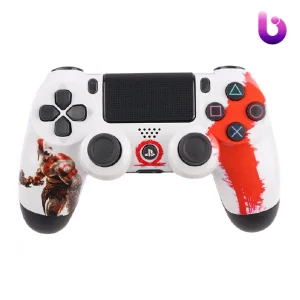 دسته بی سیم SONY PlayStation 4 DualShock 4 High Copy طرح GOD OF WAR سفید قرمز کد 2