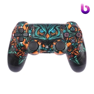 دسته بی سیم SONY PlayStation 4 DualShock 4 High Copy طرح جغد مشکی سبز