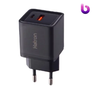 شارژر دیواری فست شارژ Hatron HWC2301PQ 2Port QC3.0 PD 3A 30W + کابل تبدیل تایپ سی