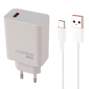 شارژر دیواری فست شارژ Xiaomi Note 10 MDY-11-EZ QC3.0 PD 3A 33W + کابل تایپ سی