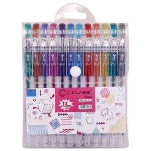 روان نویس سی کلاس رنگی C.Class Glitter PB-GL12 1mm بسته ۱۲ عددی