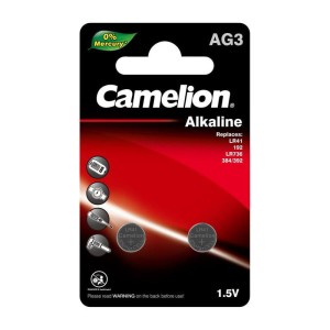 باتری سکه ای Camelion Alkaline AG3 بسته ۲ عددی