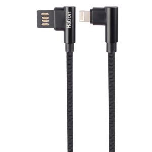 کابل لایتنینگ فست شارژ 2.4 آمپر هترون HC180I دو سر L طول 1 متر
