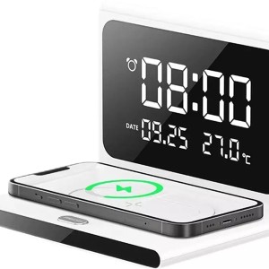 ساعت رومیزی هوشمند و شارژر وایرلس باوین Bavin PC1065S Wireless Charging Clock