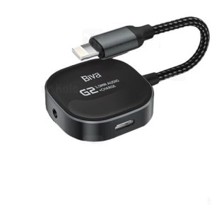 کابل تبدیل لایتنینگ اتصال همزمان هندزفری و شارژر Biva Jack-02L