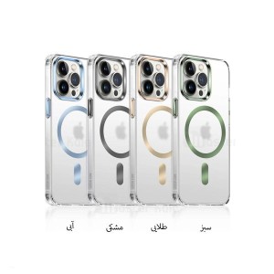 قاب محافظ مگ سیف گرین لاین آیفون Apple iPhone 13 Pro Green Lion Magsafe Delgado Clear Case