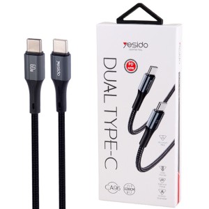 کابل تبدیل فست شارژ Yesido CA96 Type-C To Type-C PD 60W 1.2m