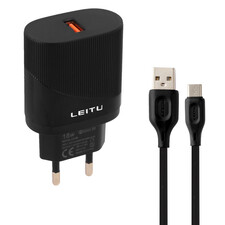 شارژر دیواری LEITU LH24 + کابل آیفون