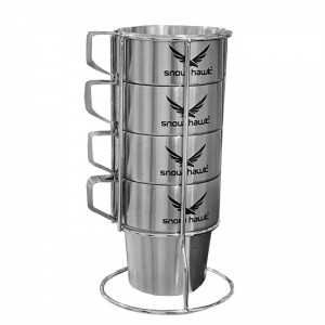 بسته لیوان چهار عددی استیل Snow Hawk