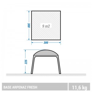 سایه بان کمپینگ کچوا ده نفره مدل Base fresh