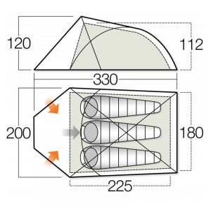چادر مسافرتی 3 نفره ونگو مدل Vango - Mirage 300