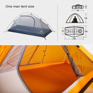 چادر کوهنوردی نیچرهایک یک نفره مدل Cycling Ultralight 1