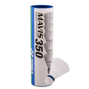 توپ بدمینتون یونکس رنگ سفید مدل Mavis 350 بسته 6 عددی سایز 1.5