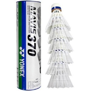 توپ بدمینتون یونکس رنگ سفید مدل Mavis 370 بسته 6 عددی سایز 1.5