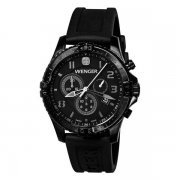 ساعت مچی مردانه ونگر مدل Wenger 77054 Squadron Chrono All-Black Rubber Strap