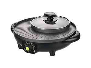 اجاق برقی به همراه دیگ درب شیشه ای با ظرفیت 1.6 لیتر  LIVEN Electric Grill Hot Pot with Glass Lid SK-J3201