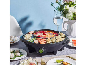 قیمت اجاق برقی به همراه دیگ درب شیشه ای LIVEN Electric Grill Hot Pot with Glass Lid SK-J3201