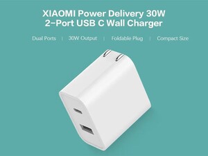 شارژر دیواری فست شارژ شیائومی Xiaomi Power 30W 2-Port USB C PD Charge