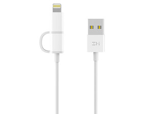 کابل شارژ و انتقال داده دو سر شیائومی Xiaomi ZMI 2 in 1 Cable 1m