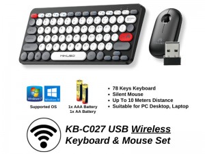 کیبورد و ماوس بی سیم میکاسو مدل KB-CO27 اتصال با دانگل بلوتوث