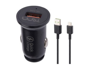 شارژر فندکی فست شارژ TSCO TCG 34 3A QC3 + کابل تایپ سی